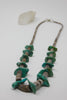 Antique Native American Turquoise Tab and Heishi Bead Necklace