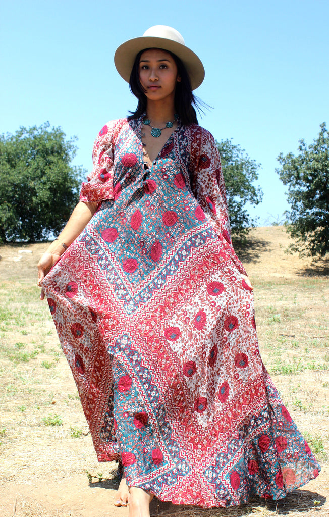 "The Bohemian Fantasy" Original 1970s Adini Sultana Maxi Dress