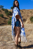 "Poncho Azul" Handmade Mexican Embroidered Poncho