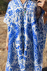 "Poncho Azul" Handmade Mexican Embroidered Poncho