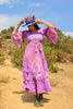 A Honeywood Exclusive Handmade Antique Crochet and Gauze Maxi Dress S/M