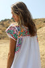 "Oaxacan Rainbow" 1970s Hand Embroidered Mexican Maxi Dress