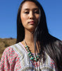 Antique Native American Turquoise Tab and Heishi Bead Necklace
