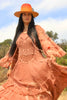 A Honeywood Exclusive Handmade Antique Crochet and Cotton Gauze Maxi Dress Desert Salmon Medium/Large