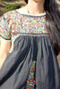 Reserved "Black Beauty" Hand Embroidered Oaxacan Mexican Maxi Dress