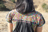 Reserved "Black Beauty" Hand Embroidered Oaxacan Mexican Maxi Dress