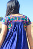 Vintage Royal Blue Hand Embroidered Oaxacan Dress