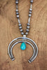 Old Pawn Antique Native American Naja Squash Blossom Necklace
