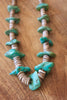 Antique Native American Turquoise Tab and Heishi Bead Necklace
