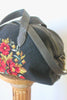 Honeywood Original Antique Poppy Needlepoint Overnighter Bag Elk Hide