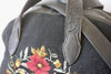 Honeywood Original Antique Poppy Needlepoint Overnighter Bag Elk Hide