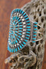 Signed Vintage Navajo Turquoise Needlepoint Sterling Cuff