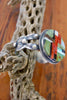 "Chimney Butte" Sterling Navajo Inlay Cuff Turquoise Spiny Oyster etc