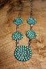 Reserved Old Pawn Cluster Petite Point Native American Turquoise Necklace