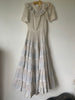 1930s "Windowpane" Cotton Voile Dress with Sweeping Skirt