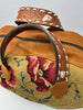 Antique Needlepoint Poppies and Deerskin Handmade Honeywood OverNighter Bag