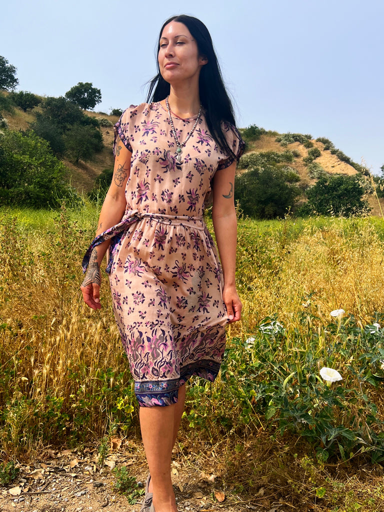 Vintage 1970s Silk Adini Block Print Summer Dress – Honeywood Vintage 1970s Silk Adini Block Print Summer Dress – Honeywood