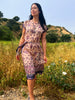 Vintage 1970s Silk Adini Block Print Summer Dress