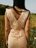 Circa 1930s/40s Elegant Bias Cut Peach Rayon Dress