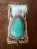 HUGE Navajo made Turquoise Ring Signed Sterling