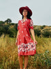 1940s Cotton Butterfly Print Summer Dress