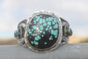 XL Spiderweb Turquoise Navajo Made Hallmarked SS