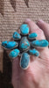 Vintage Stunning Navajo Turquoise Cluster Ring 7.5