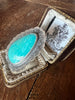 HUGE Navajo made Turquoise Ring Signed Sterling