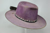 Custom Hand Embroidered and Hand Dyed "Violet Poppy" Lone Hawk Hat