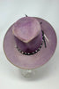 Custom Hand Embroidered and Hand Dyed "Violet Poppy" Lone Hawk Hat