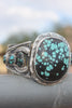 XL Spiderweb Turquoise Navajo Made Hallmarked SS