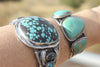 XL Spiderweb Turquoise Navajo Made Hallmarked SS