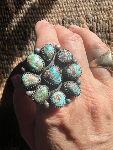 Navajo Turquoise CLuster Ring