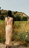 Circa 1930s/40s Elegant Bias Cut Peach Rayon Dress