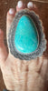 HUGE Navajo made Turquoise Ring Signed Sterling