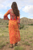 1970s Ramona Rull Batik Maxi Dress with hand embroidered mirrors