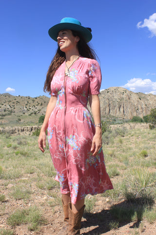 Charming 1930s Rayon Spring Dress