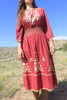 Vintage Hand Embroidered Hungarian Folk Dress M/L