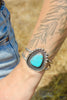 Circa ~ 1970s Vintage Navajo Sterling and Turquoise Cuff