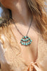Exquisite Antique Navajo Turquoise Cluster Necklace