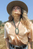 Tibetan Silver, Turquoise and Hand Carved Bone Buffalo Necklace