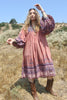 1970s Gauzy Blockprint Kaiser Bohemian Dresss