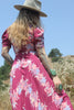 “Burgundy Bouquet” 1940s Zipper Print Floral Satin Rayon Dress