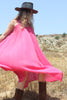 Vintage Pink Cotton Gauze and BUTTERFLY crochet Maxi Dress