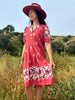1940s Cotton Butterfly Print Summer Dress