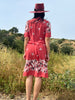 1940s Cotton Butterfly Print Summer Dress