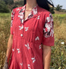 1940s Cotton Butterfly Print Summer Dress