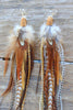 Long Handmade Feather Earrings