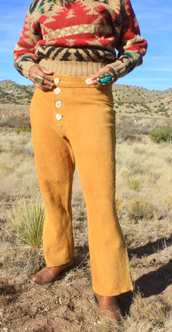 Vintage Handmade Deerskin pants with Antler Buttons Size Large