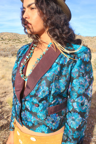 Vintage Cropped Pioneer Wear Western Floral Jacket